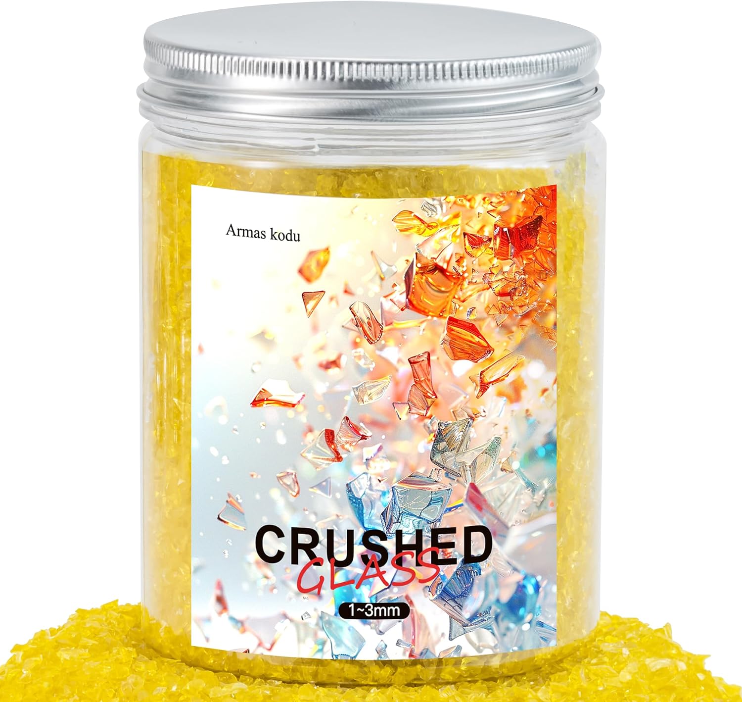 Crystal Clear Fine Crushed Glass for Resin Art & Crafts | 1–3mm Decorative Glass Sand, 1.5 lb Broken Glass Pieces for DIY Epoxy Tumblers, Coasters, Vase Filler & Home Decor