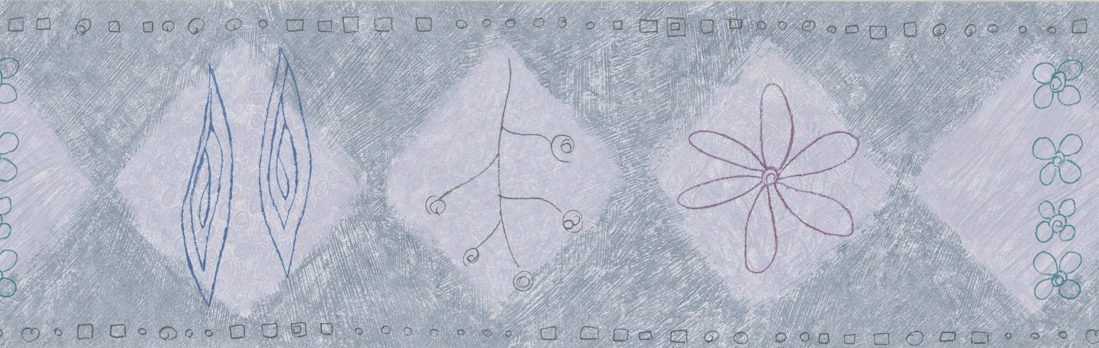 Frise murale Scribbled Floral Brewster papier peint frise 418B322
