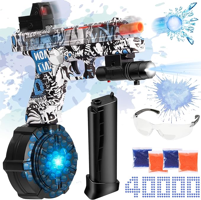 JMX2 Gel Ball Blaster Pistol with Drum, Splatter Blaster
