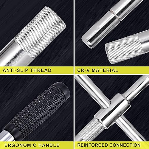 Miniatura 6 de Spurtar Llave extendida para tuercas de llanta, llave de 4 vías, llave de llanta de hierro, extractor de tuercas de llanta de 12 unidad con enchufes