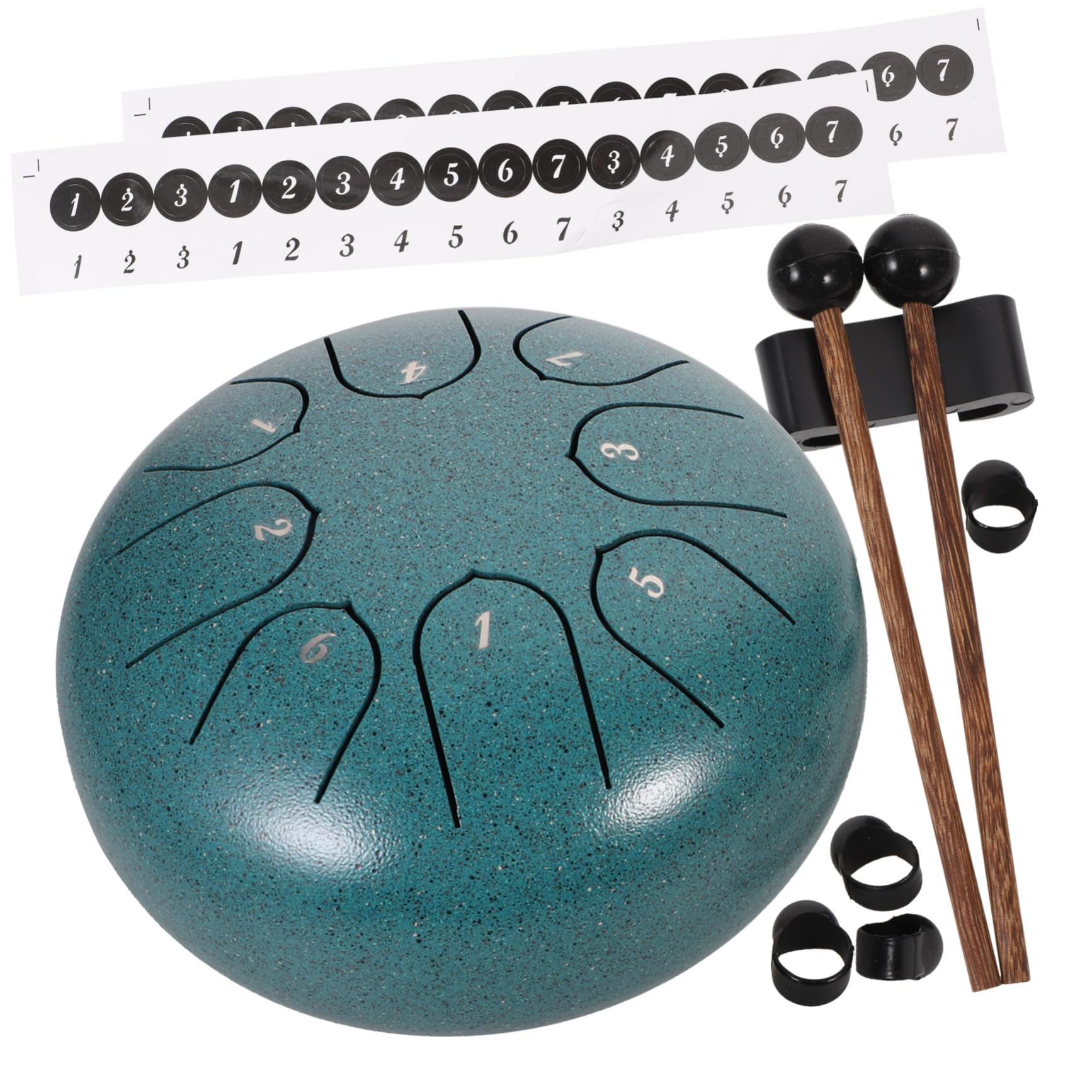 JEWEDECO 6 Inch Tongue Drum Kit Hand Pan Drum Mallets for Music Therapy Meditation