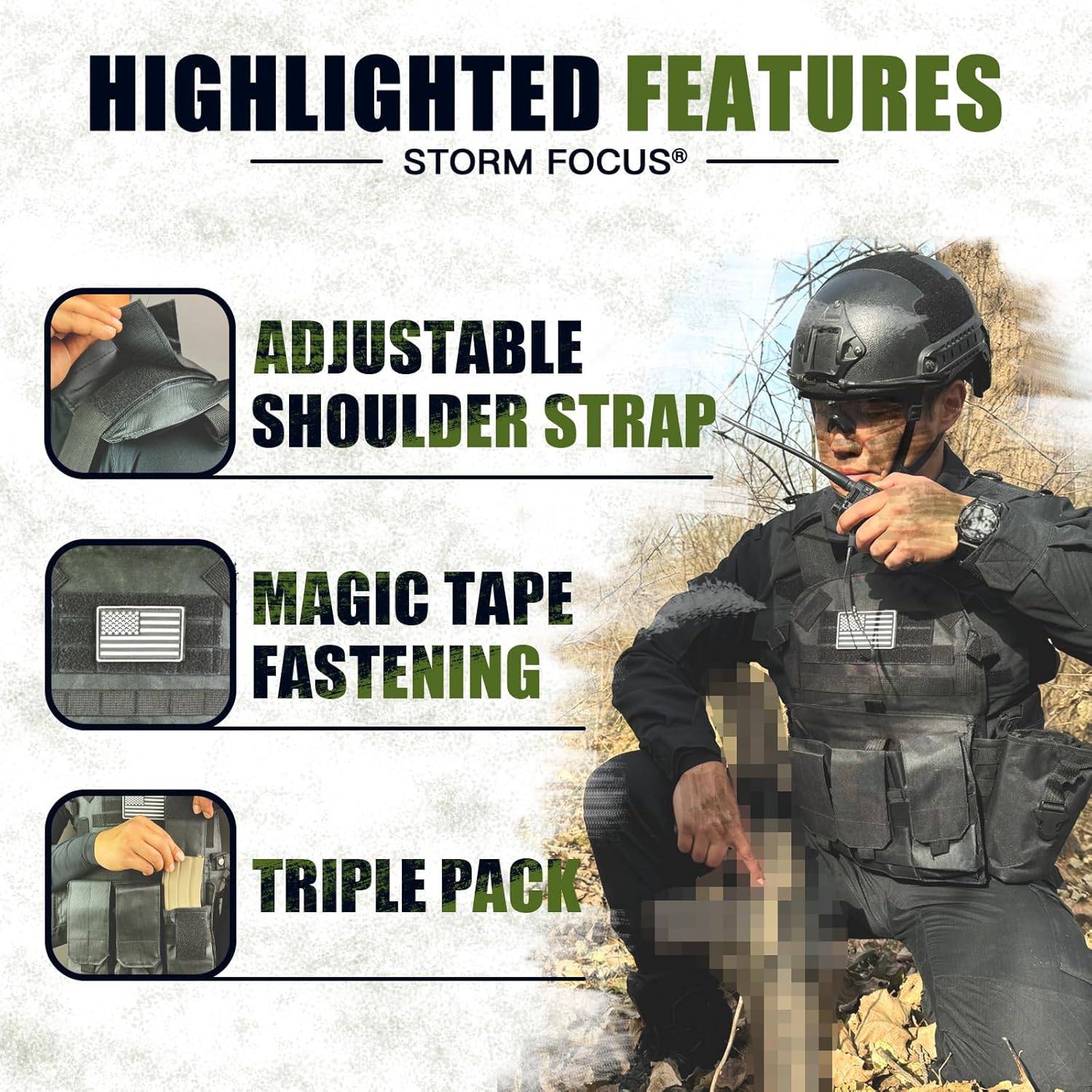 Tactical Vest for Men and Military Vest - Black Airsoft Tactical Vest Plate Carrier - Airsoft Plate Carrier Adjustable Modular Paintball Vest-Fit Adult Outdoor Cosplay