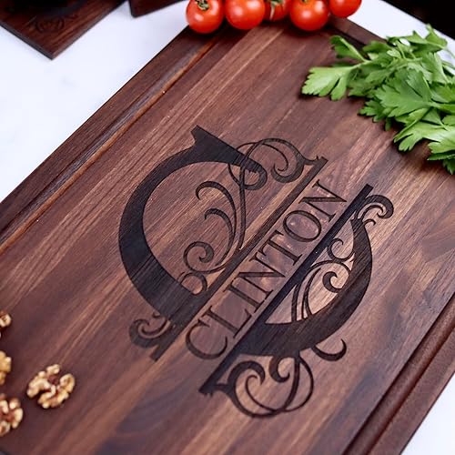 Miniatura 6 de Handmade Personalized Wood Engraved Cutting Board, Perfect Gift for Weddings, Anniversaries, and Housewarmings-Choose From Walnut, Maple, or Cherry.