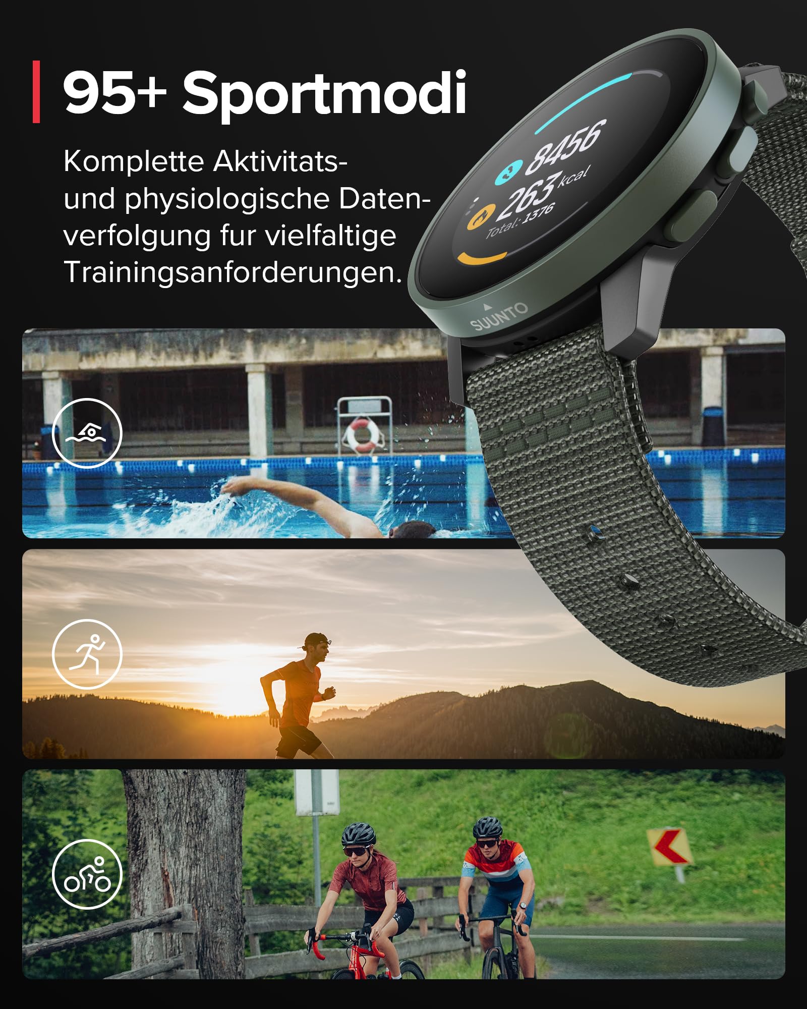 SUUNTO 9 Peak Multisport Uhr - Robust Outdoor Smartwatch, Saphirglas Bildschirm & 100m Wasserdicht, Leicht & Dünn, Präzise GPS, Lange Akkulaufzeit, Pulsmessung am Handgelenk, Hergestellt in Finland