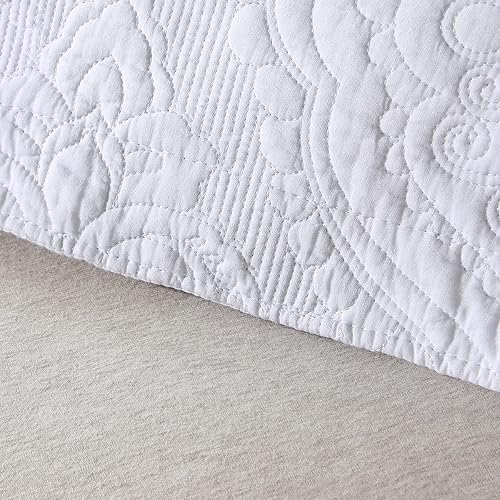 Miniatura 4 de WINLIFE - Funda de almohada acolchada 100 % de algodón con estampado floral