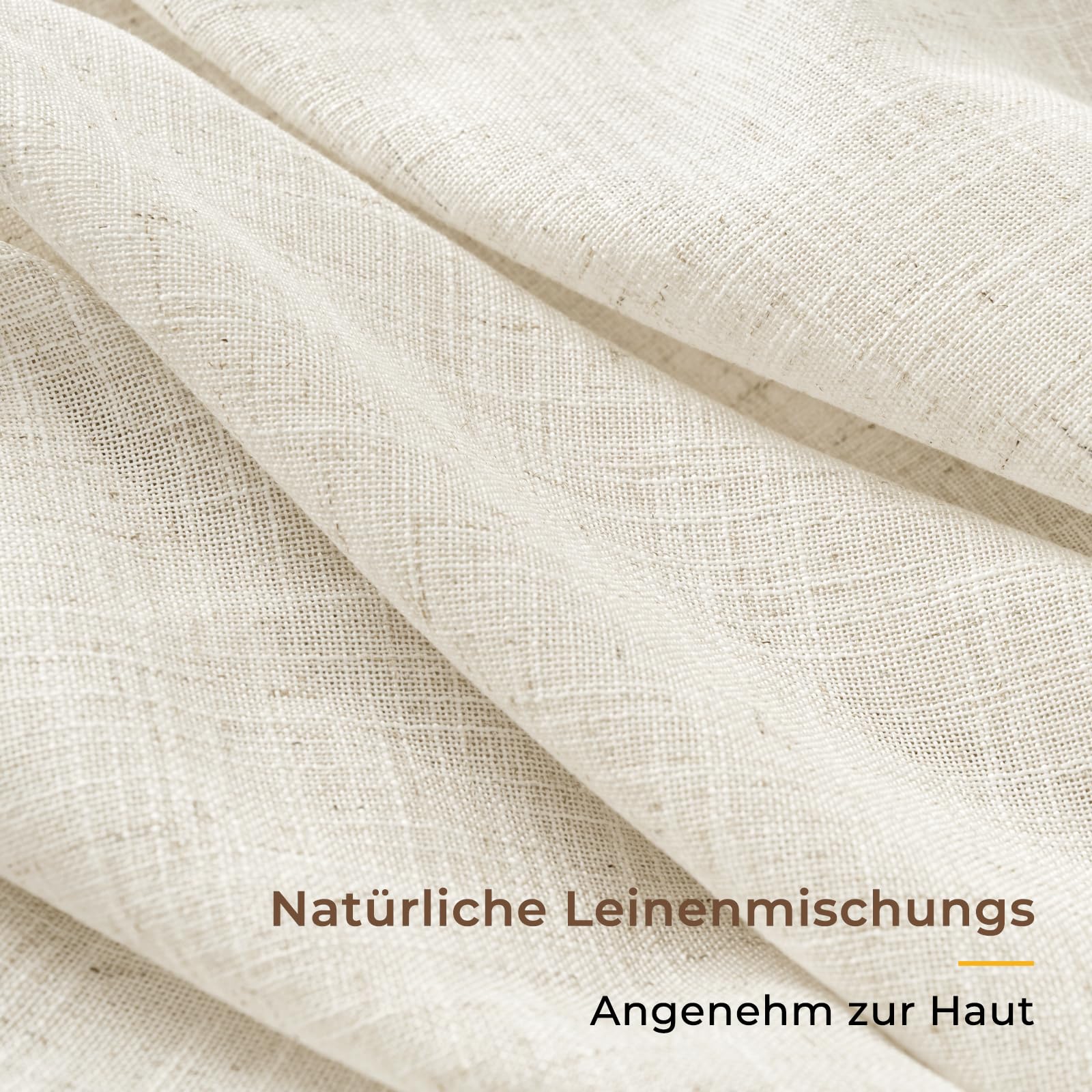INOVADAY Gardinen mit Kräuselband Wohnzimmer 2er Set 260x140cm, Natur | Vorhang Halbtransparent Leinenoptik, Gardinen für Schienensystem Schlafzimmer, Vorhänge für Kräuselband, Lichtfilterung