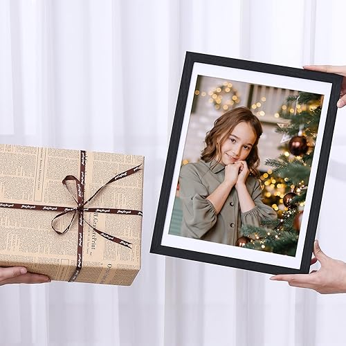 Vista 78 de Vittanly - Juego de 9 portarretratos, plexiglás resistente a rupturas, exhibe fotos de 12 x 12 pulgadas o, con paspartú, de 8 x 8 pulgadas, marcos