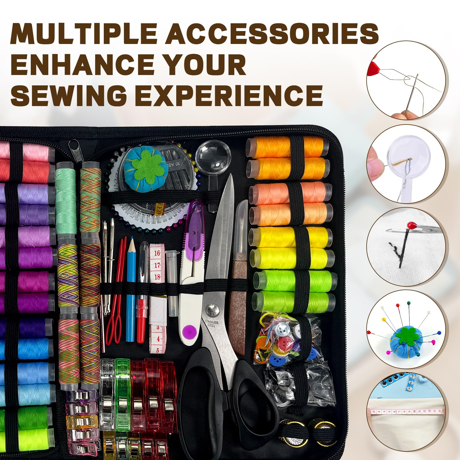 305 Pcs Sewing Kit - Beginner & Travel -6
