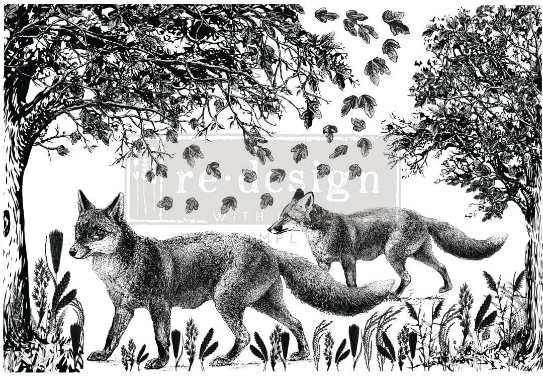 Redesign With Prima Decor Transfers® FoxMeadows Total Sheet Size 24"x35",Cut Into 2 Sheets 655350657994
