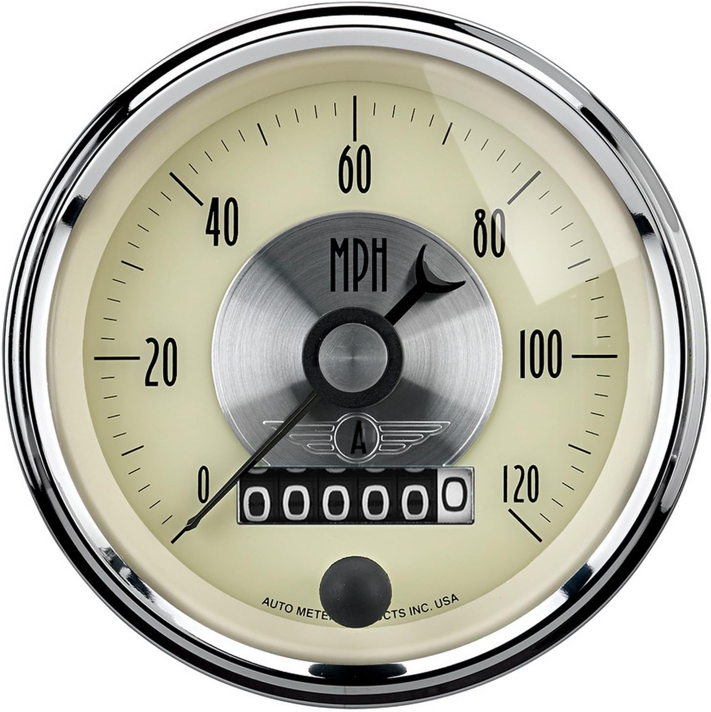 Auto Meter 2089 Prestige Antique Ivory 3-3/8" 0-120 mph Programmable Wheel Speedometer Gauge