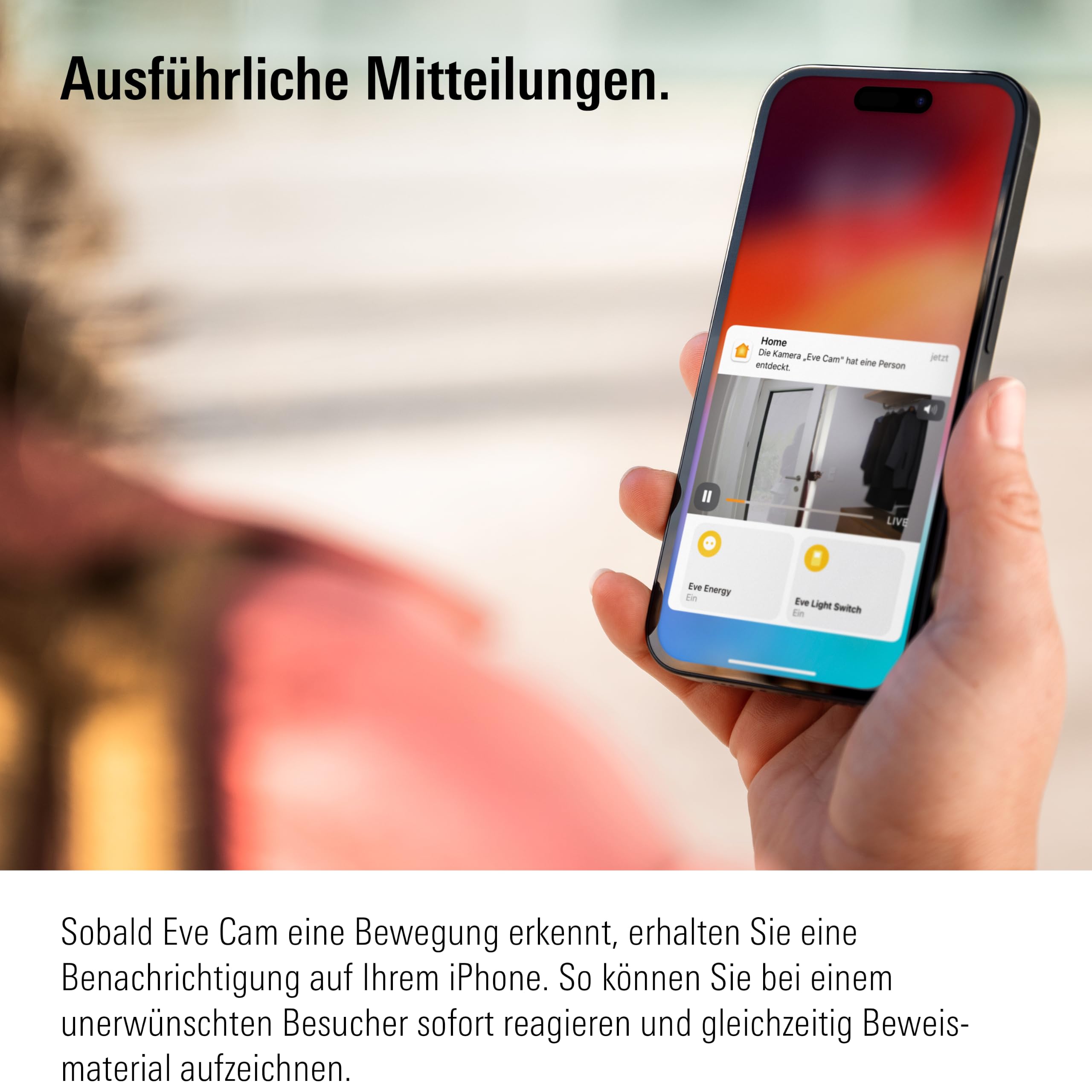 Eve Cam (Apple Home) 2er-Pack - Smarte Innenkamera | Privatsphäre (HomeKit Secure Video), Full HD, WLAN (2,4/5 GHz), iPhone-Mitteilungen, Mikrofon & Speaker, Nachtsicht