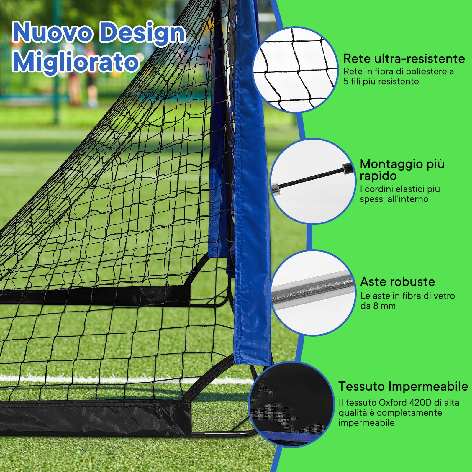 3 in 1 Porta calcio bambini con 3 modalità, per interni ed esterni, mini porte da calcio e porta da calcio pieghevole