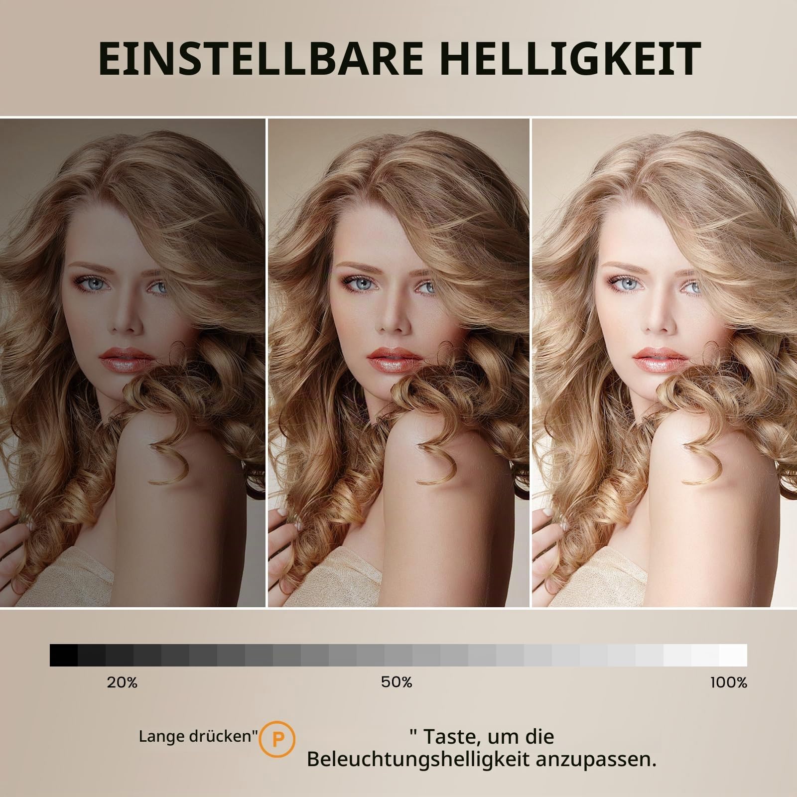 Hollywood Spiegel mit Beleuchtung 15LED, USB-Ladeanschluss | Schminkspiegel mit Beleuchtung 58x46CM, Schminktisch Spiegel mit Touch-Schalter, Ideal Geschenk für Sie