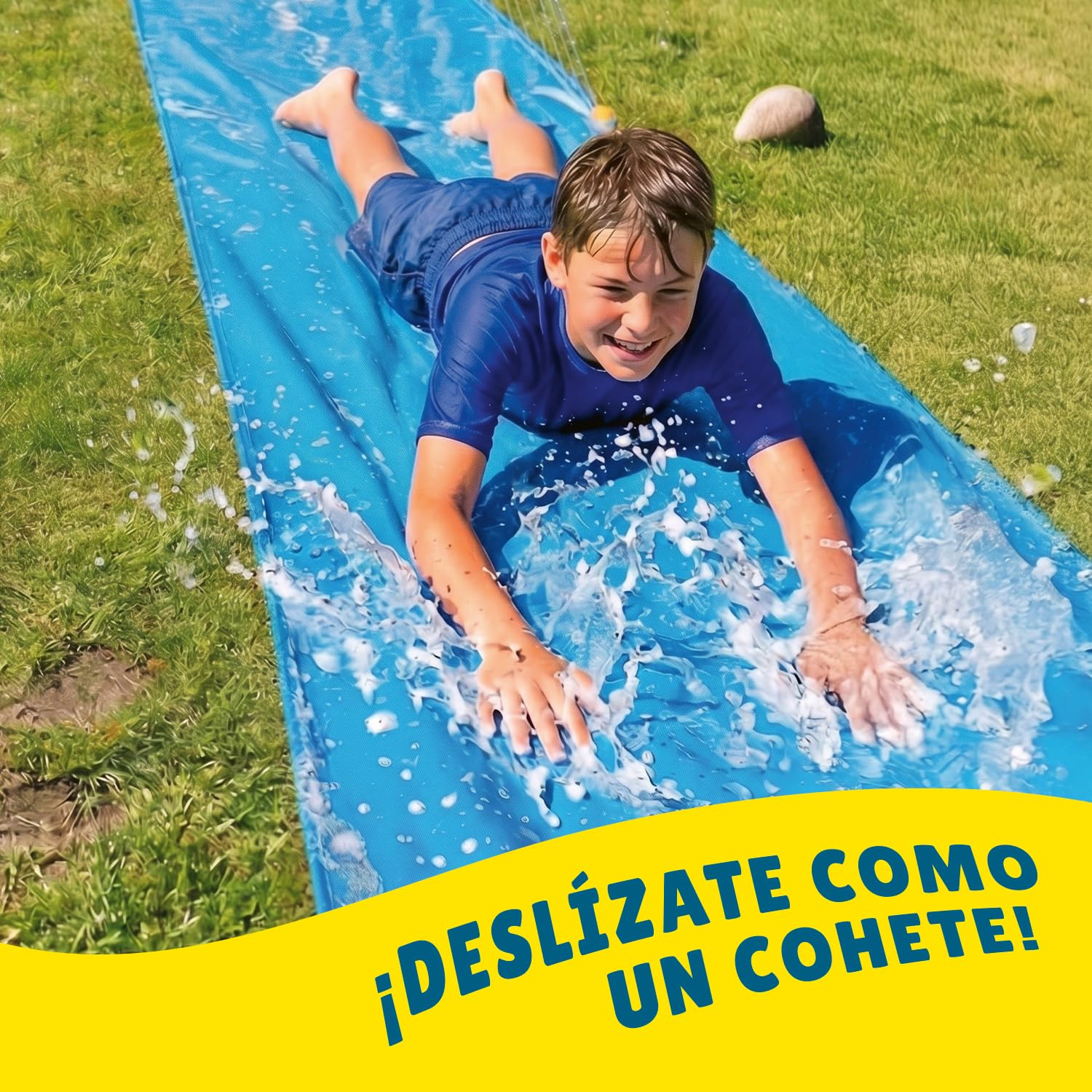Slip and Slide XXL Gigante Oficial | Diapositiva de 10 Metros | Alfombrilla Deslizante | Slip'n Slide más rápido | Tobogán de Agua más Fuerte | Deporte acuático al Aire Libre | OriginalCup