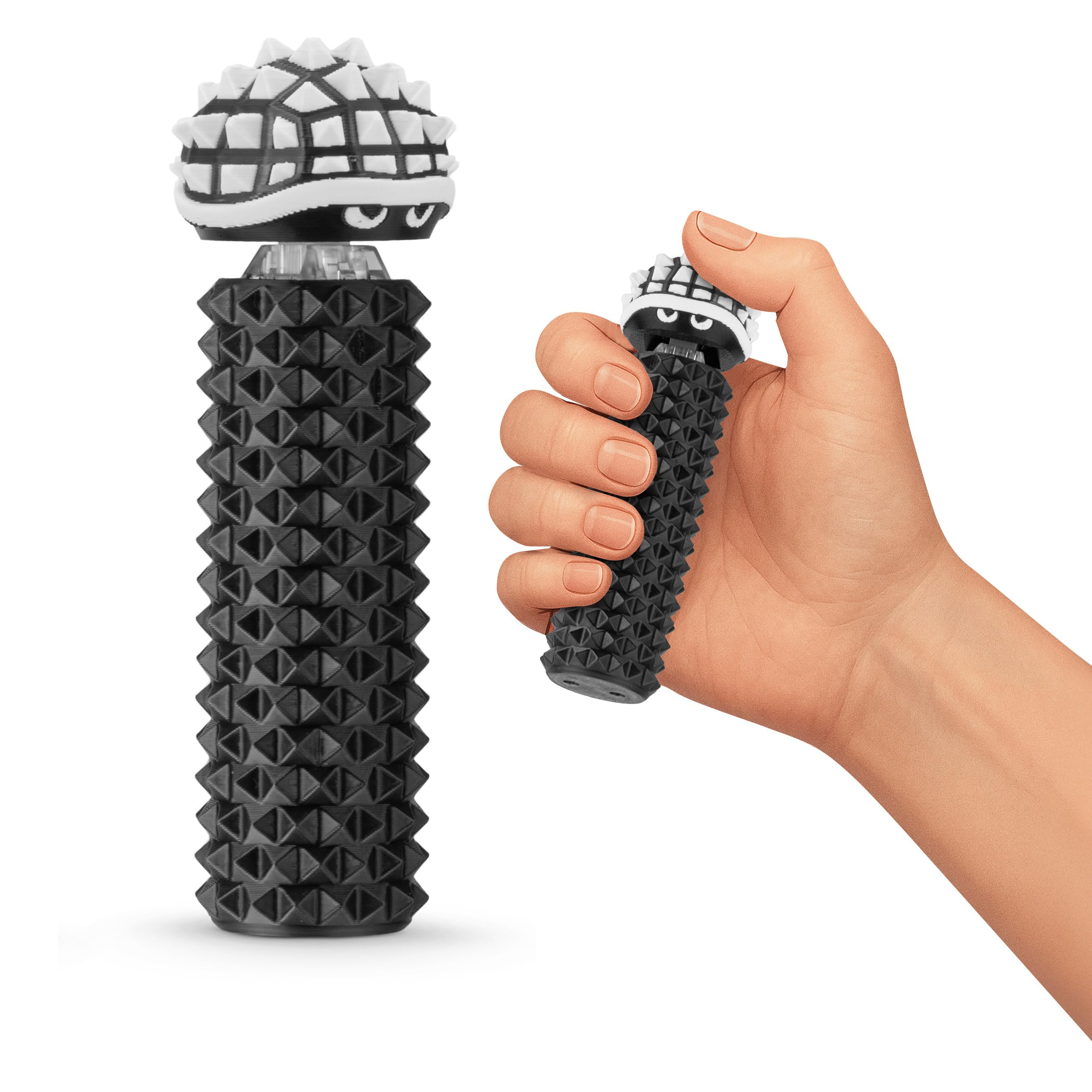 Distractibles Shelly - Sensory Fidget Clicker, Textured Pain Stim Device, Stress Relief for Focus and Concentration (Black)