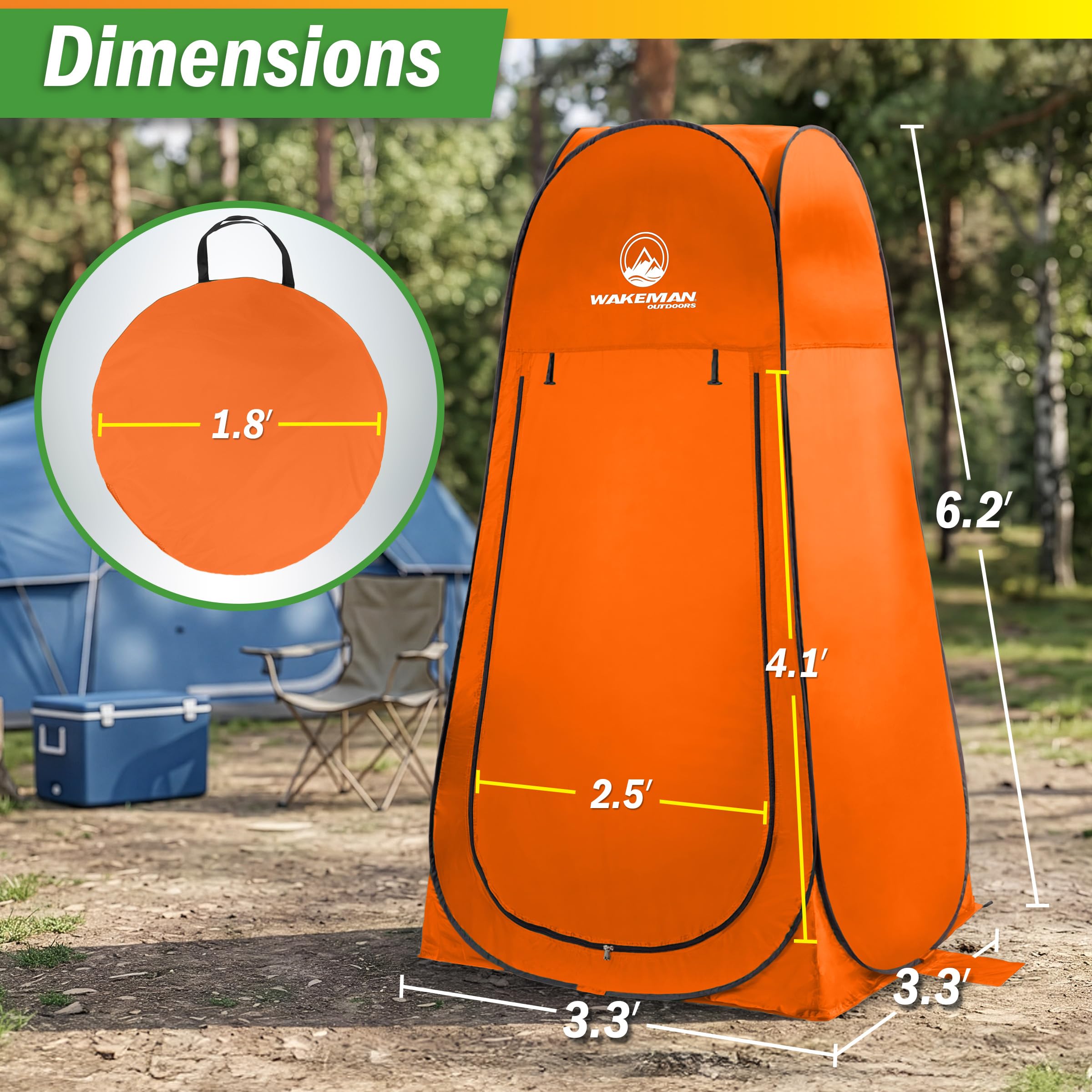 Wakeman Tienda Desplegable Portátil Ducha y Cambio Cubierta Plegable Exteriores Camping Playa con Bolsa de Transporte