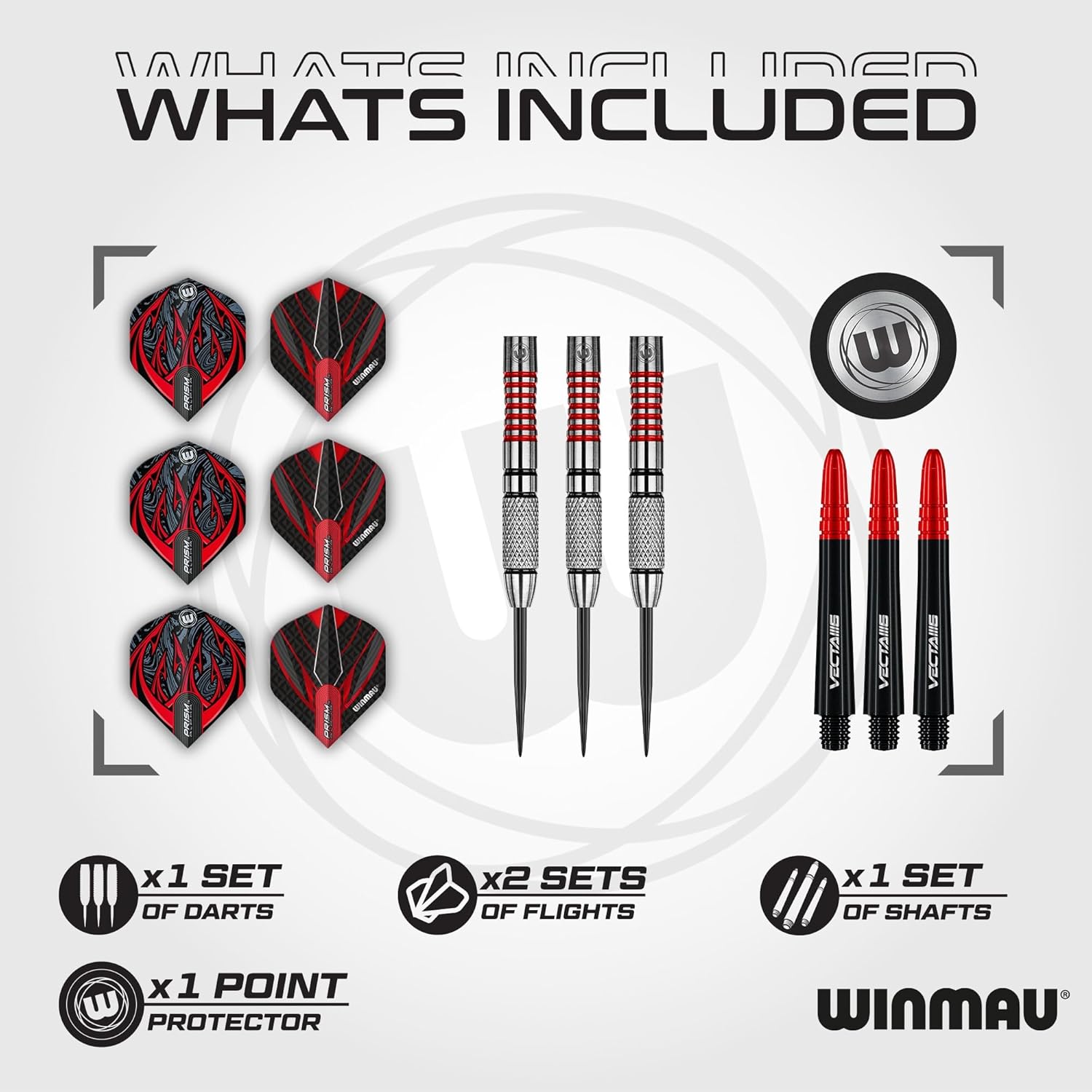 Winmau Darts Navigator Series 90% Tungsten Professional Steel tip Darts Set with Dart Flights and Dart Stems (Shafts) – Available in 21g & 23g