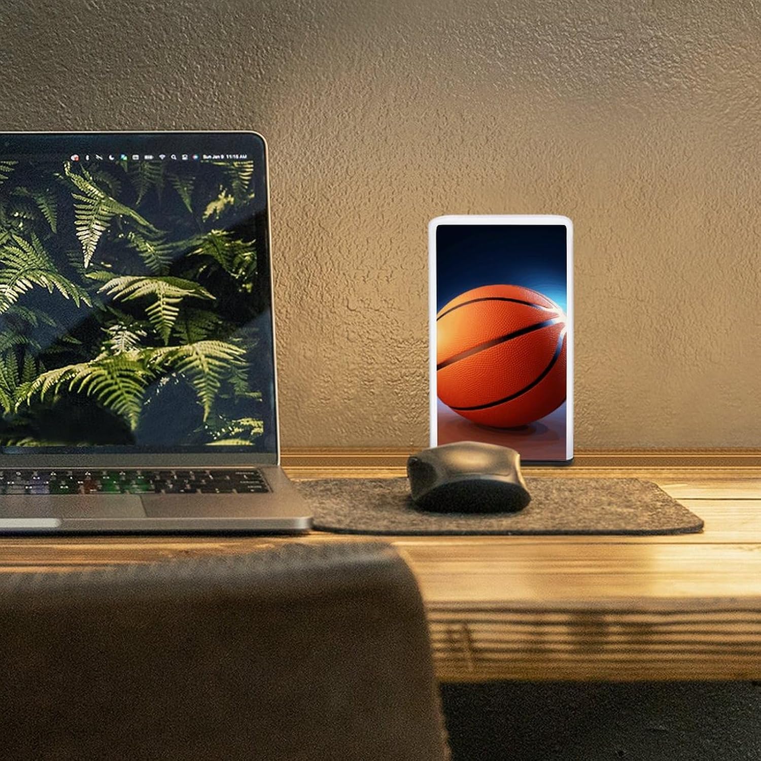 Desk Lamp Table Lamp with 2 Lighting Modes Battery Operated Basketball Ball Reading Lamp for Bedroom Nightstand