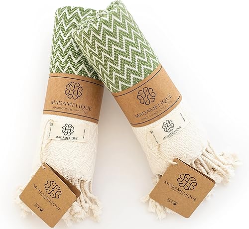 Madamelique Juego de 2 toallas de mano exclusivas de 18 x 40 pulgadas, toallas decorativas de baño para manos, cara, cabello, yoga, té, cocina,