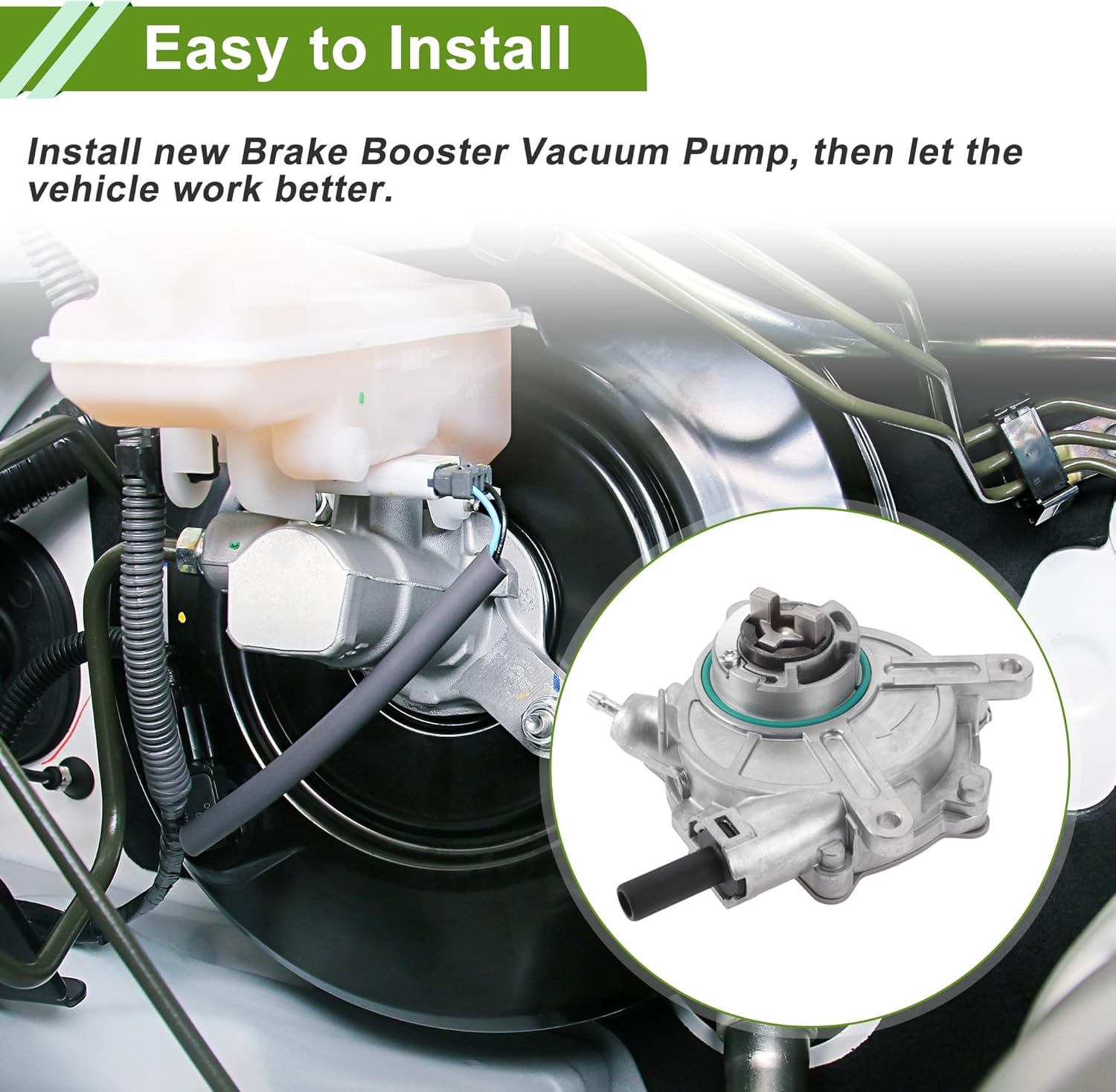 Brake Vacuum Pump No.2722300565 Engine Vacuum Pump for Mercedes-Benz C230 2006-2007 V6 2.5L (W203 Series) Aluminum Alloy Silver Tone 1 Pc