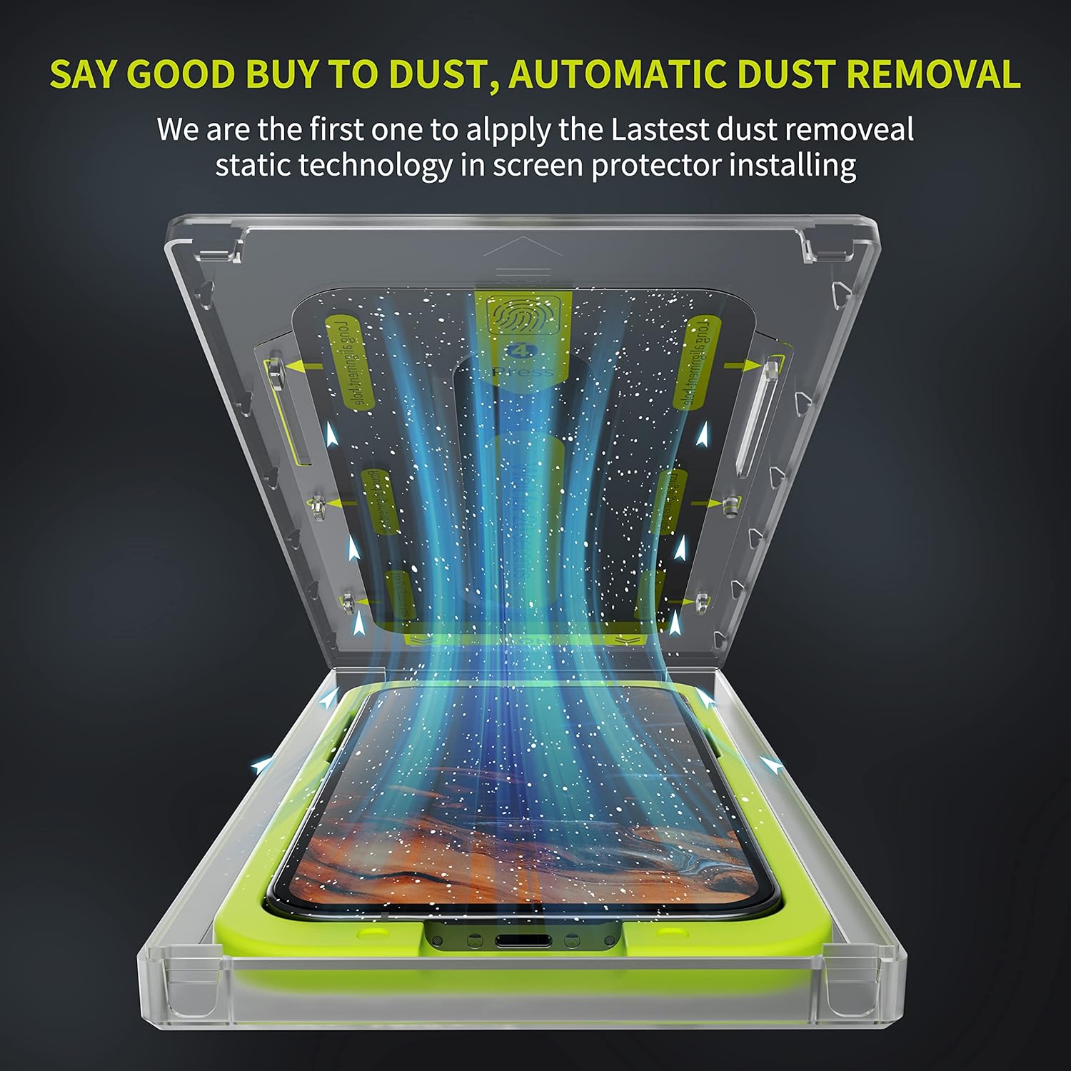 WSKEN 4 PACKS Privacy Screen Protector for iPhone 14 Pro Max 6.7 inch,[Auto-Dust Removal] Full Coverage Screen 2.5D Edge 28 Degree 10s HD Tempered Glass Film with Dust Clean Installing House 2022 5G,4