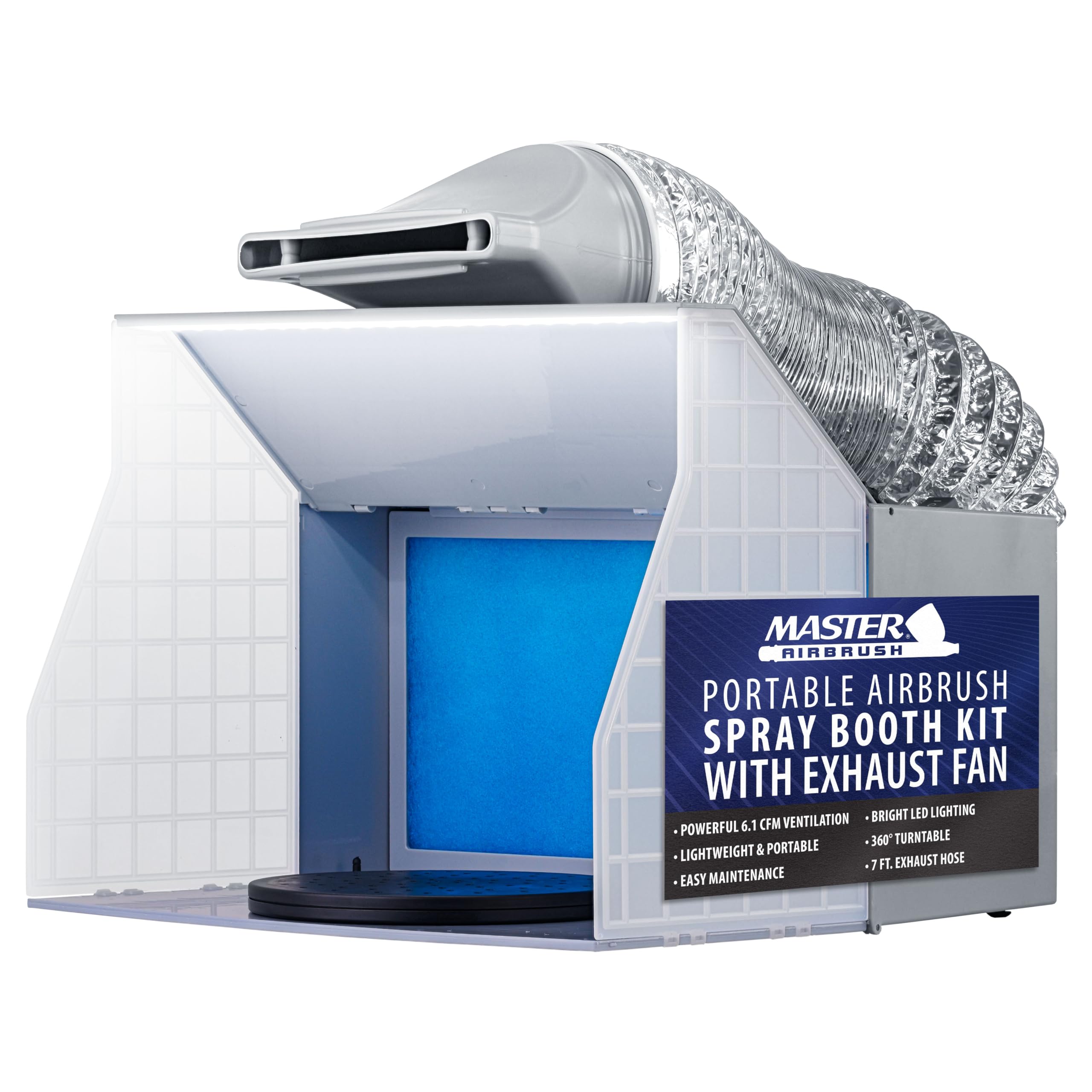 Master Airbrush Portable Airbrush Spray Booth with Exhaust Fan, LED Light