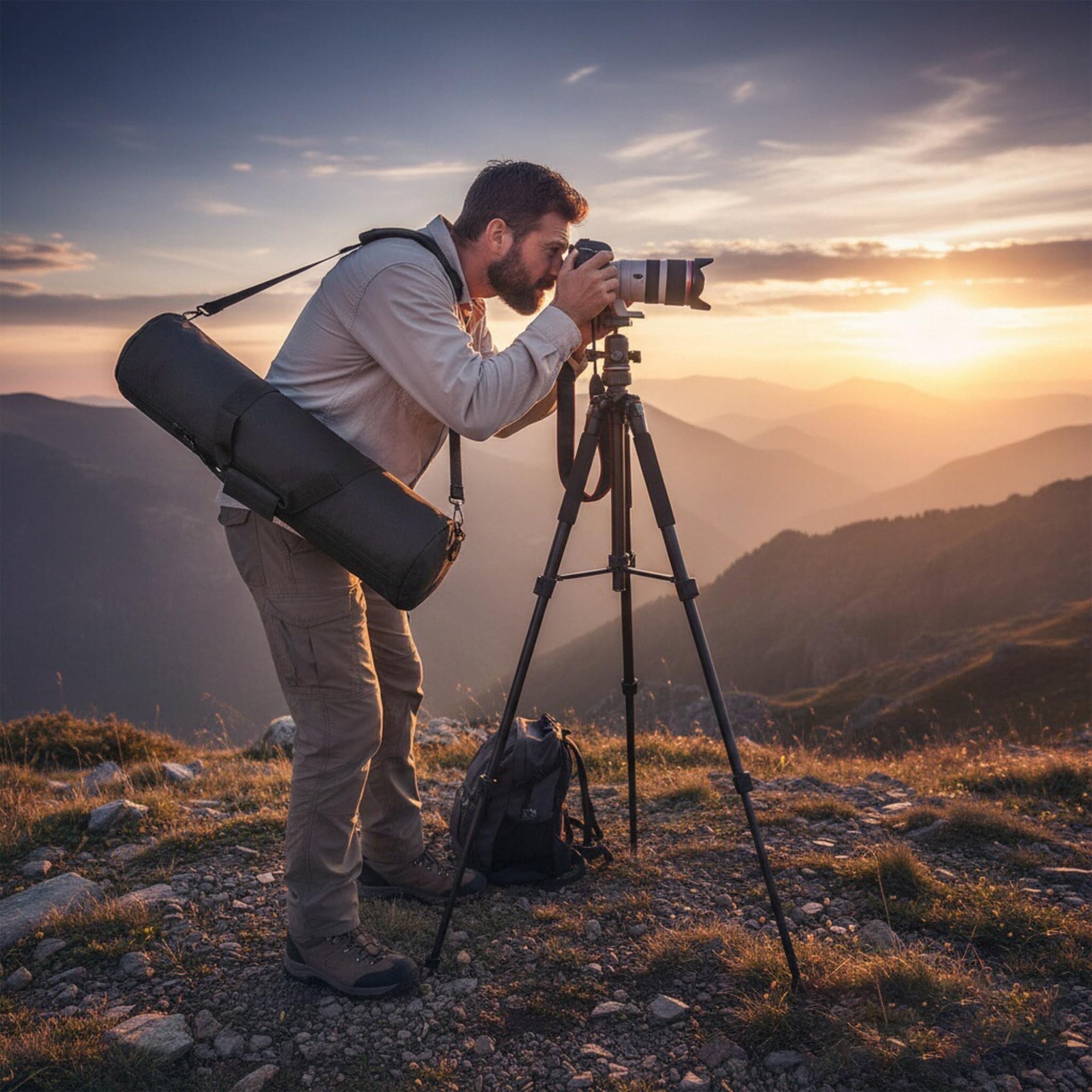 Torba Na Statyw, Statyw Torba Na Statyw z Paskiem, Regulowane Wyściełane Statywy Lekki Stojak Torba, Odporne Na Wstrząsy Wypełnienieni do Fotografii Studyjnej, Statyw Jednonożny, 80 cm