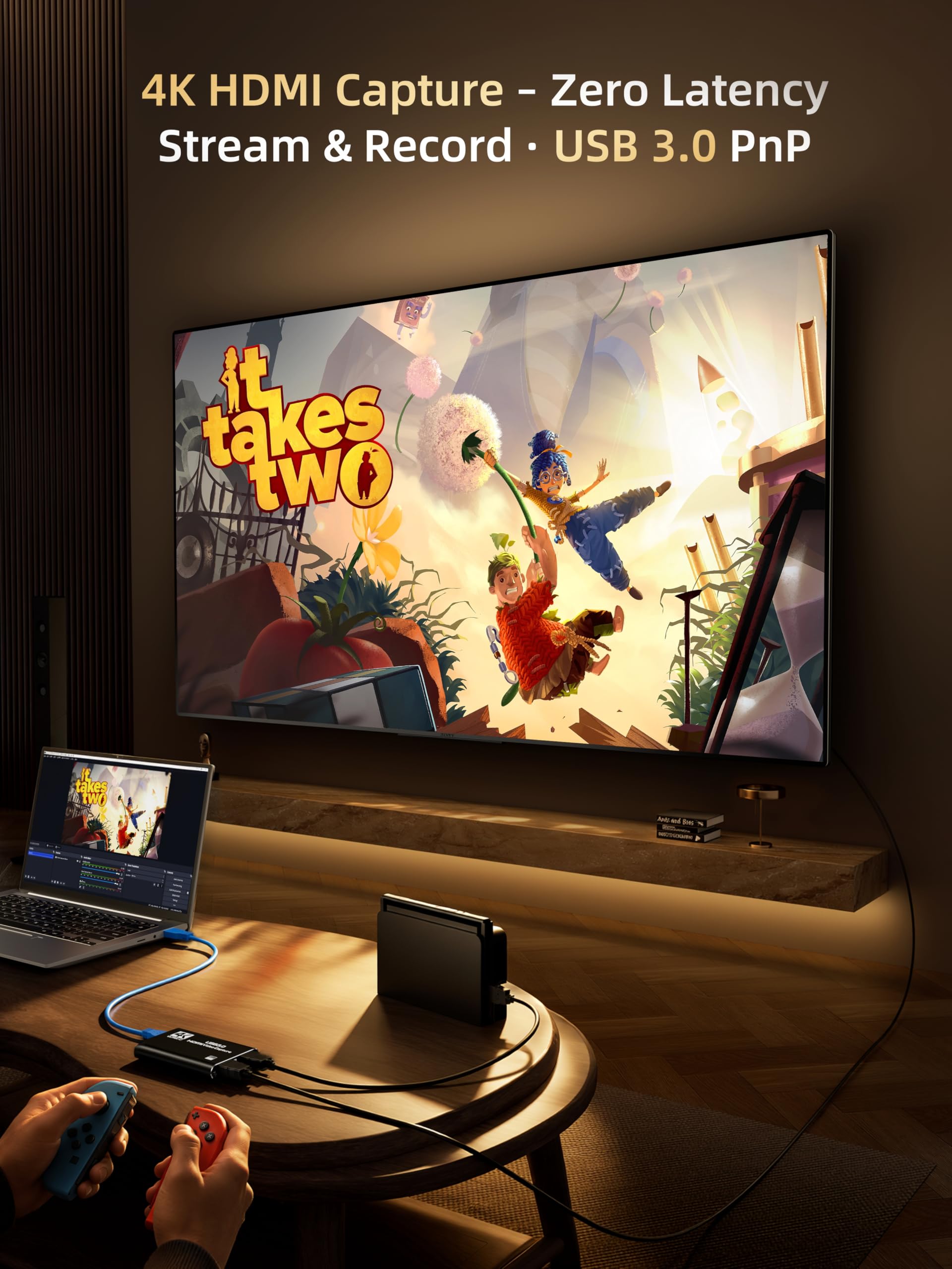 Scheda di acquisizione HDMI, USB 3.0 1080P 60 FPS, scheda di acquisizione video con loop out HDMI e ingresso microfono, acquisizione di giochi a bassa latenza per streaming, compatibile con