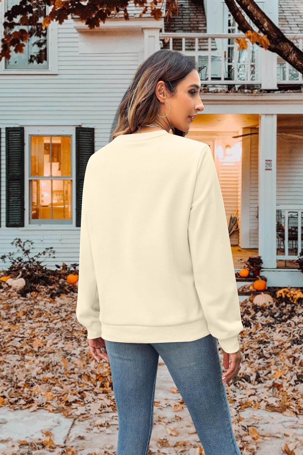 Thanksgiving Sweatshirts Women Thankful Grateful and Blessed Sweatshirt Pumpkin Pullovers Shirts Tops Blouses - Image 4