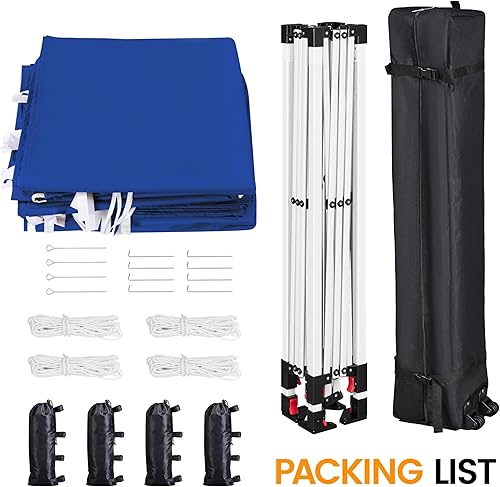 Miniatura 9 de Yaheetech Toldo desplegable de 10 x 10 pies con pared lateral, tienda de campaña instantánea resistente al aire libre, tienda de campaña portátil,