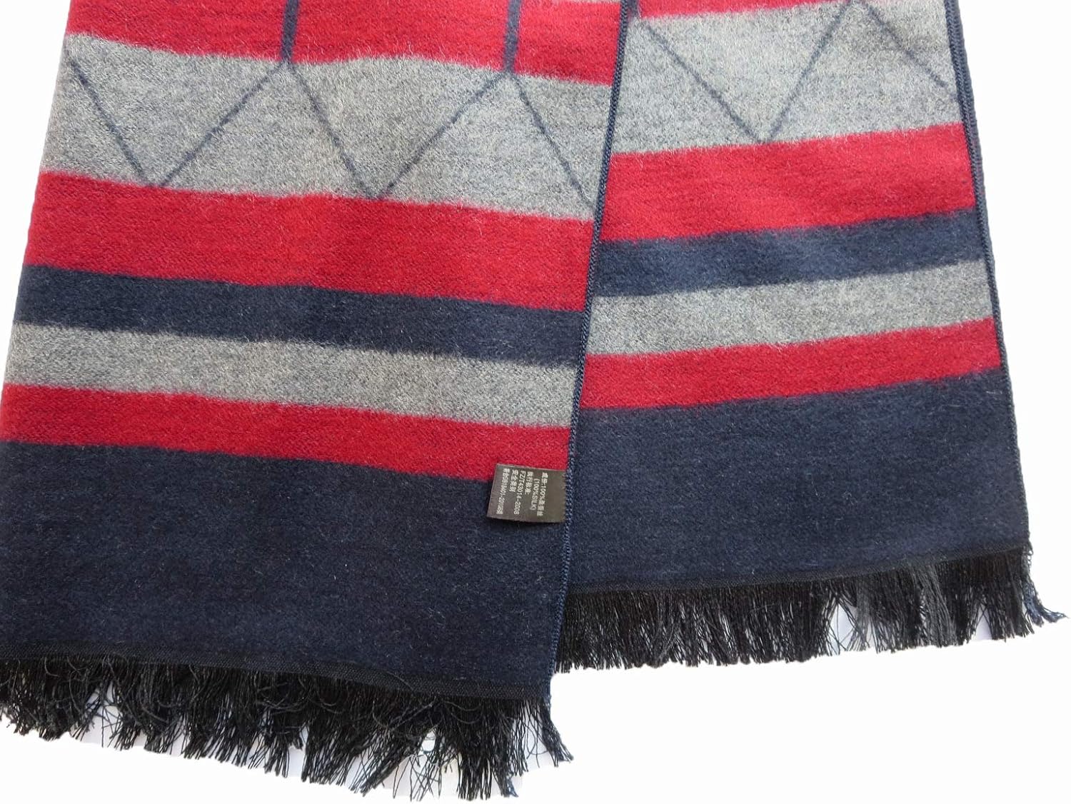 Men's 100 Brushed Silk Scarf Winter Warm Soft Double-Faced Available 12"x71"