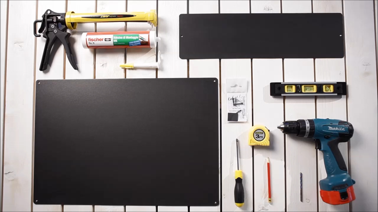 KalaMitica - Magnetisch wandbord - houder voor magneten en magneten - zilver - 9 x 24 cm