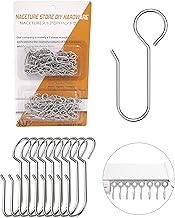 Metal Curtain Hooks for Drapes – 100 Pack Drapery Hooks Curtain Track Hooks Hanger S Hooks Stainless Steel Hardware Hooks Small Clips for Ceiling Curtains Track Indoor/Shower/Window (100 Pack)