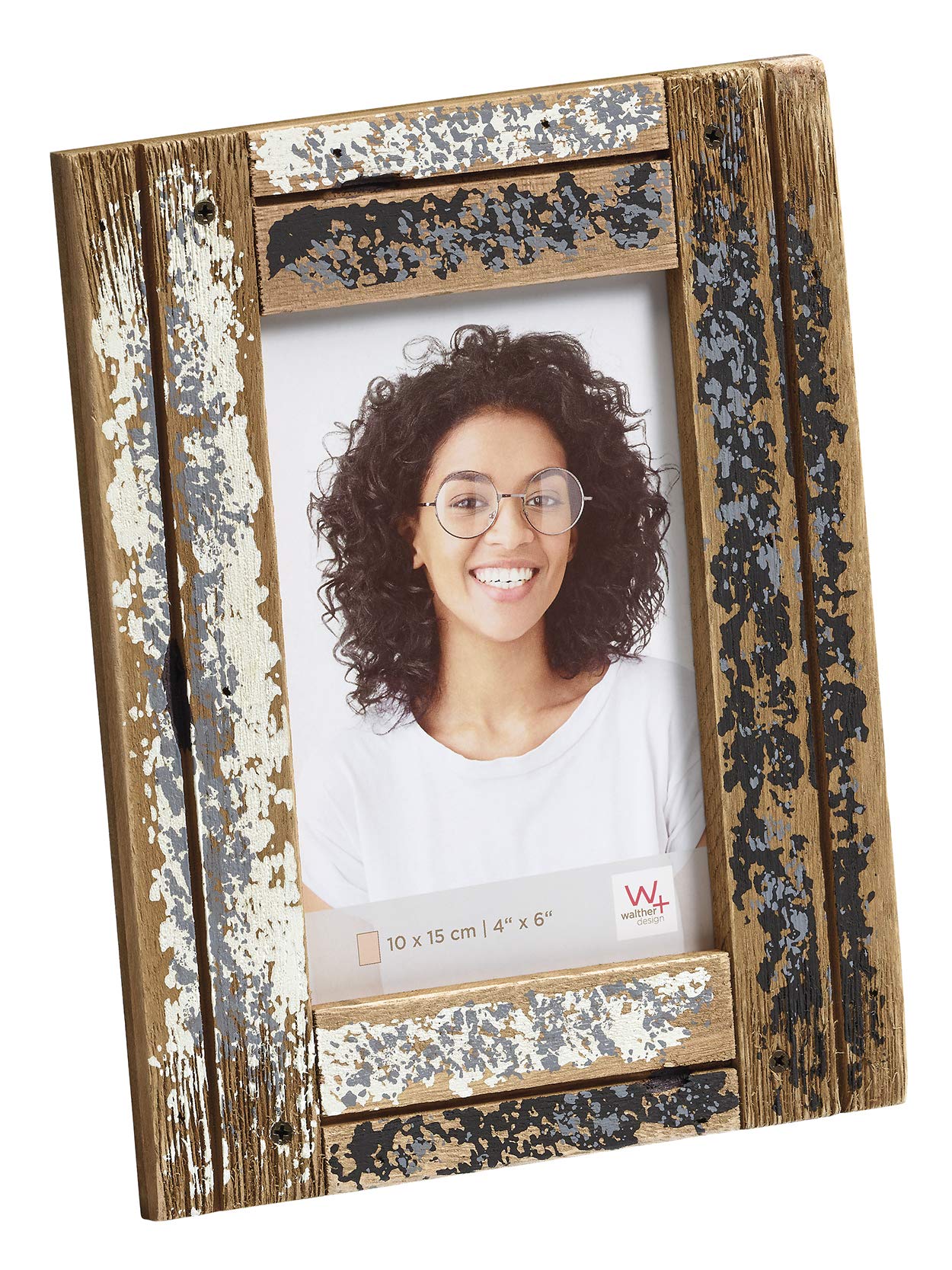walther design Bilderrahmen creme/blau 10 x 15 cm Dupla Portraitrahmen YA015C