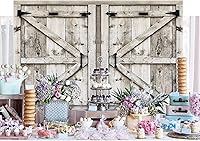 Vista 7 de LB Telón de fondo rústico de 7 x 5 pies para fotos, tablero de madera vintage, telón de fondo de fotografía de vaquero occidental para niños, baby