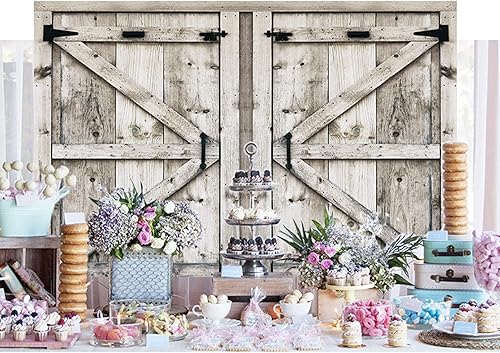 Miniatura 7 de LB Telón de fondo rústico de 7 x 5 pies para fotos, tablero de madera vintage, telón de fondo de fotografía de vaquero occidental para niños, baby