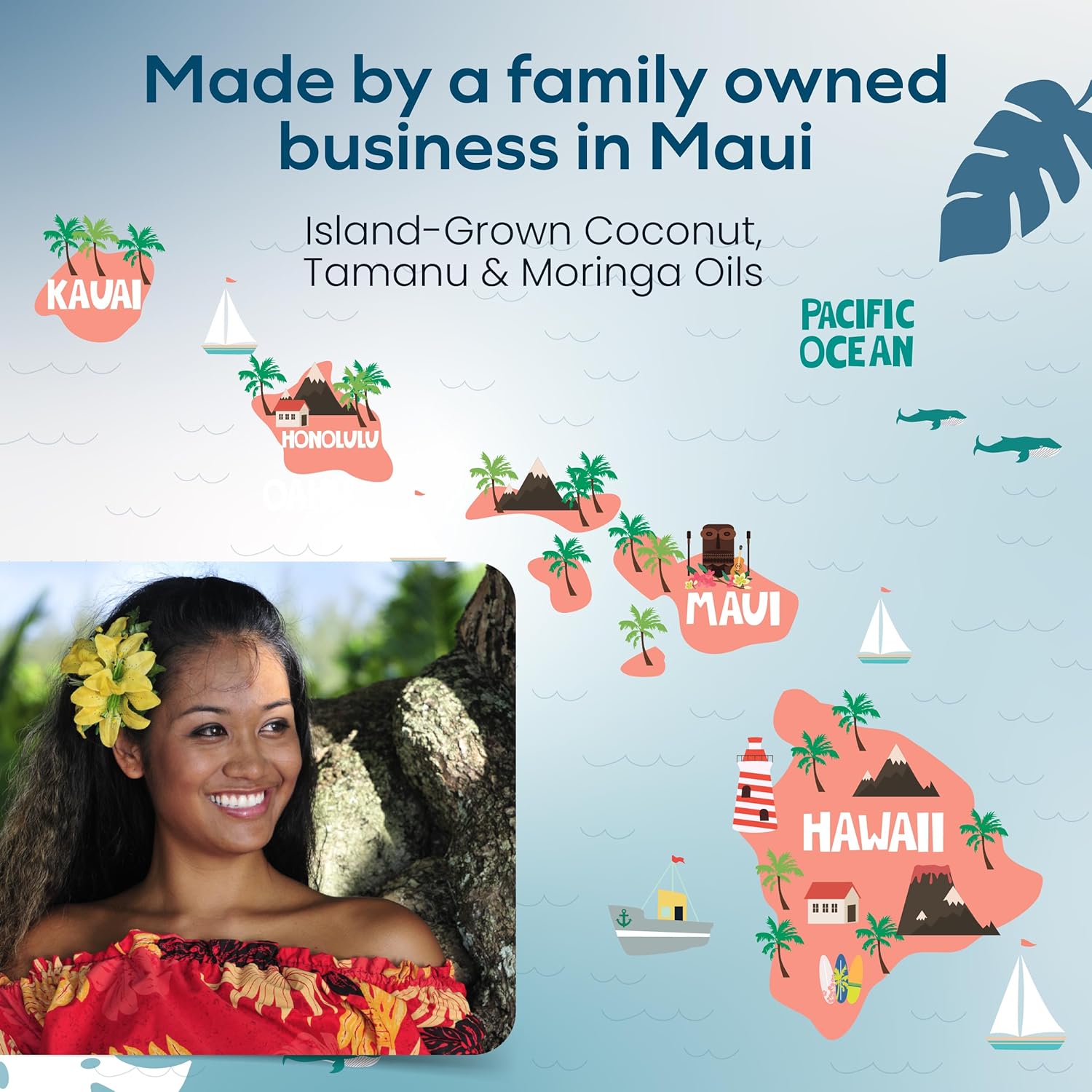 Island Essence Coconut Soothing Oil – Hawaiian Oil Blend with Organic Coconut Oil for Skin & Hair – Made in Maui – 4.5 oz Bottle for Body Massage - Massage Oils