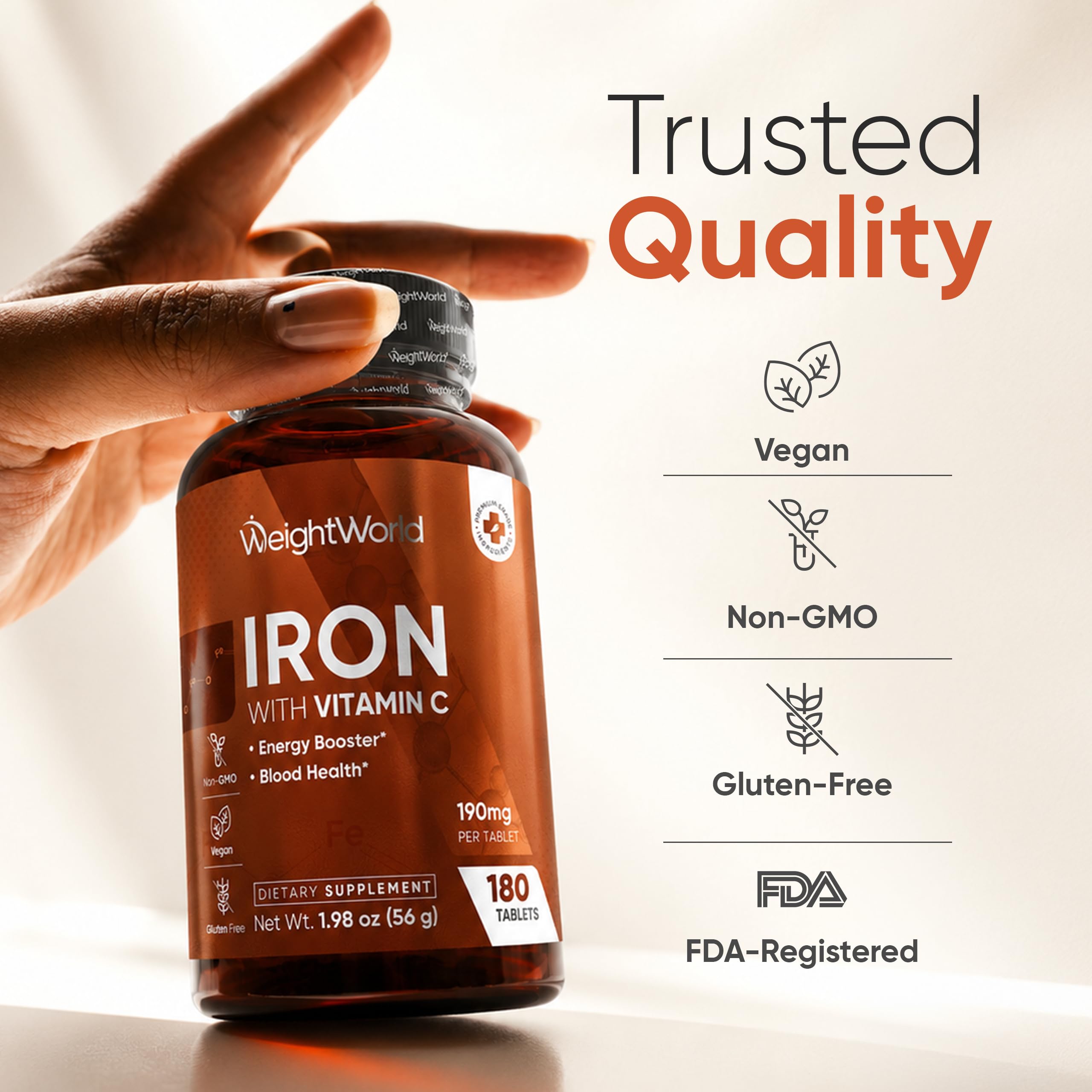WeightWorld Gentle Iron 65mg with Vitamin C 125mg Tablets | 6-Month Supply — Amazon image 12
