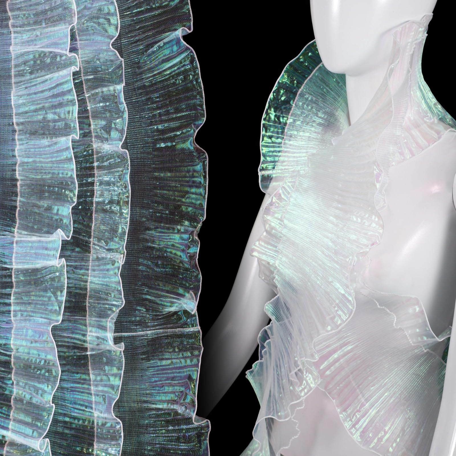 Bordures à volants en dentelle irisée pour sublimer vos robes de fête