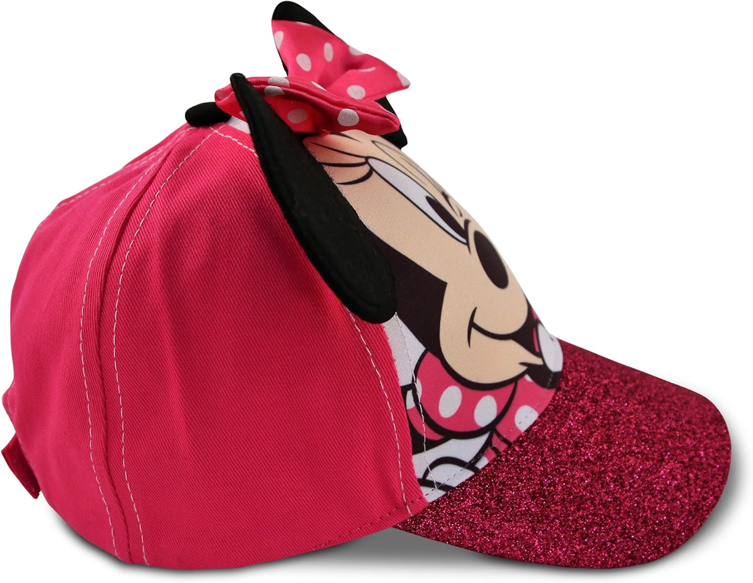 Disney Girls’ Minnie Mouse Glitter Baseball Cap – Minnie Mouse Costume Hat with 3D Ears (2-7) - Image 8