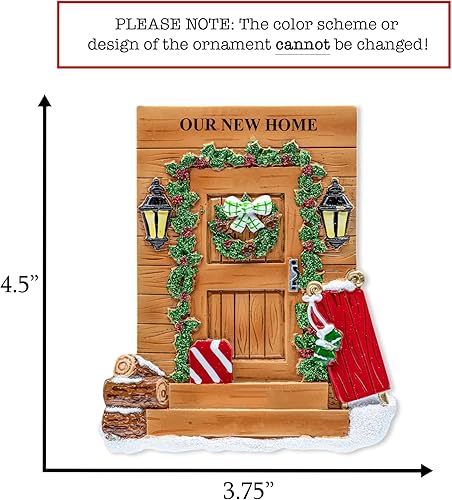 Miniatura 8 de Adorno de Navidad personalizado para el nuevo hogar 2023  Puerta negra con cinta de purpurina recuerdo único para el árbol de Navidad  Primer año en