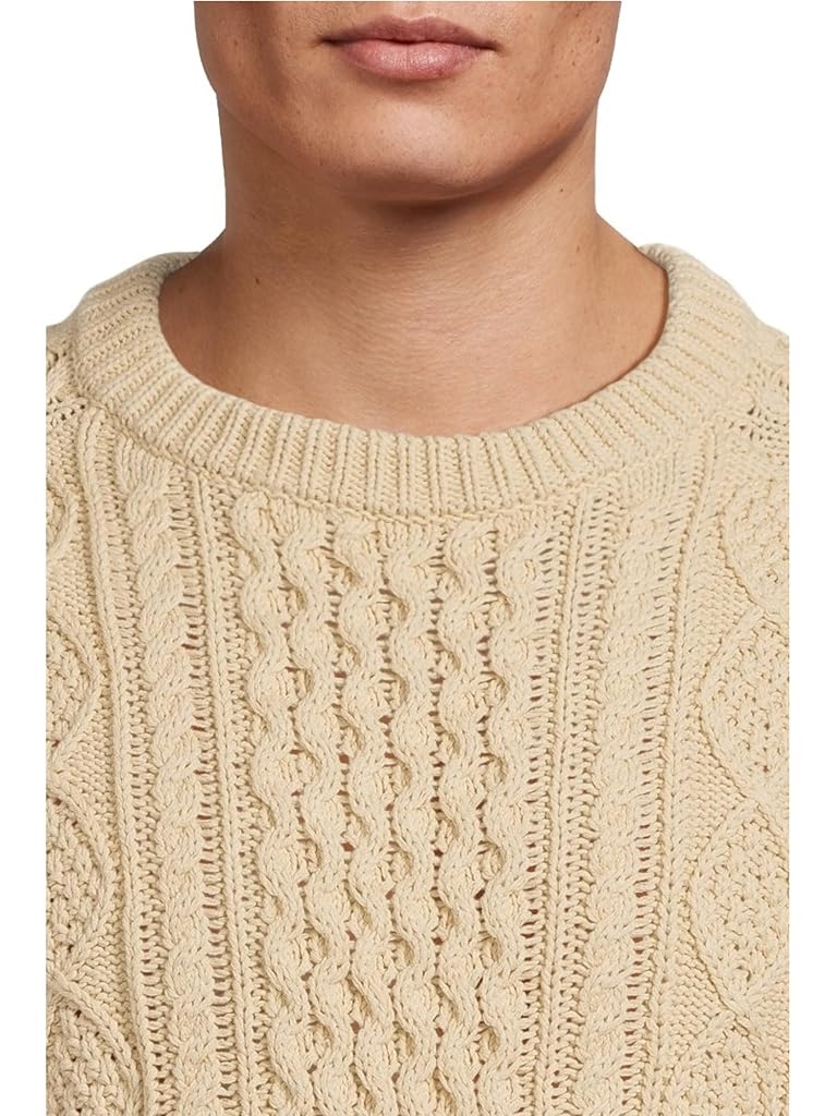 Beige L.L.Bean Signature Cotton Fisherman Sweater