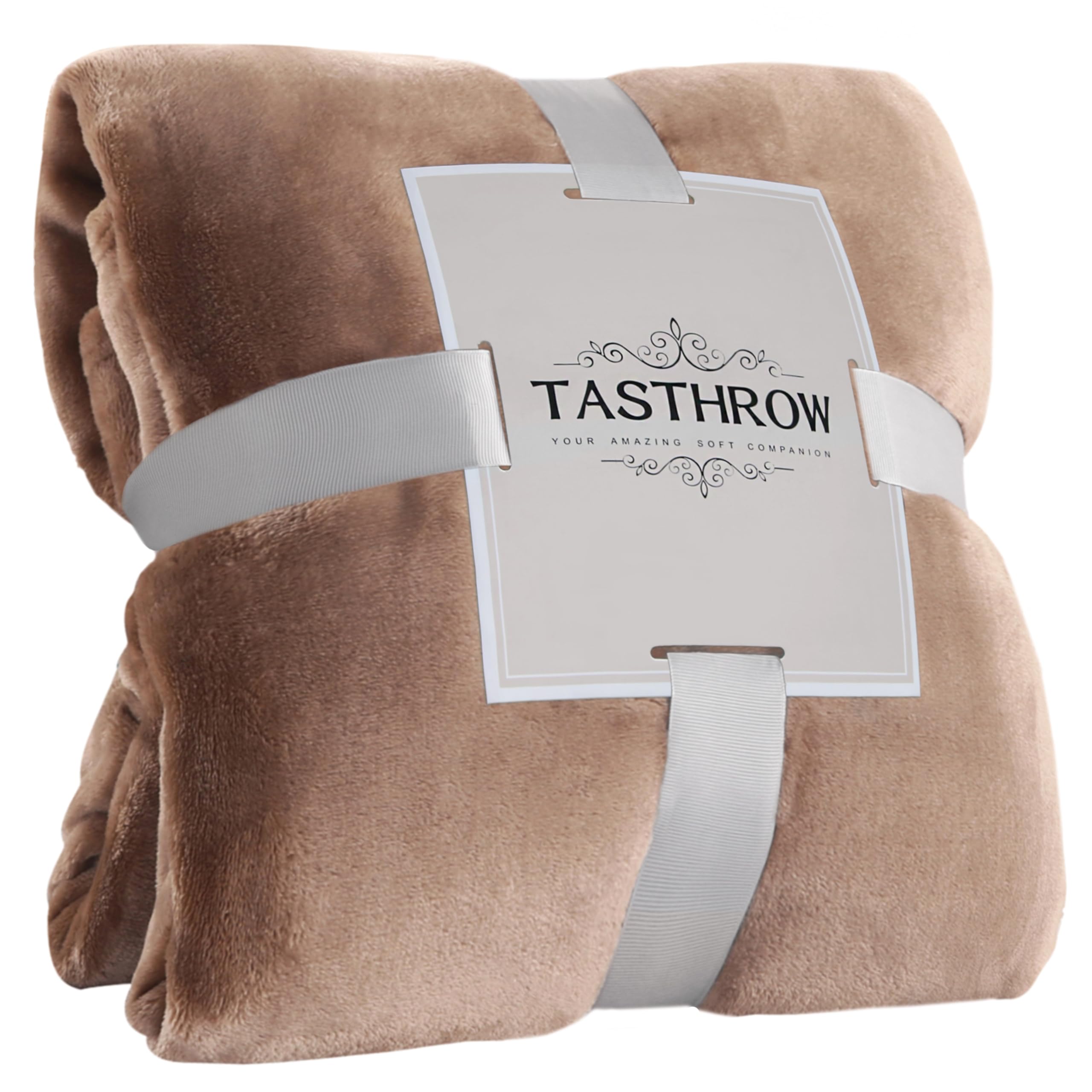 TASTHROW Café Ligero Manta Franela para Cama 150 x 200cm, Grande Suave Manta para Sofá Peluch, Ligera y Suave Manta Adecuada para Todas Las Estaciones