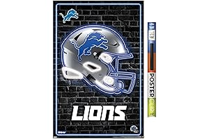 Trends International NFL Detroit Lions Neon Helmet 23 Wall Poster Bundle