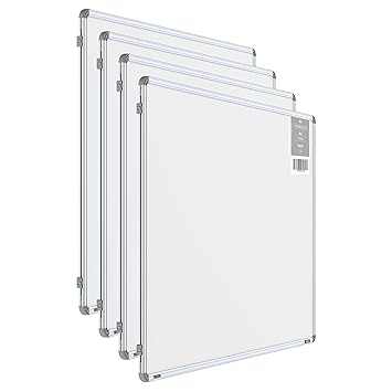 Pragati Systems Prima Ceramic Steel (Magnetic) Whiteboard for Office & School (PCMWB90120), Heavy-Duty Aluminium Frame, 3x4 Feet (Pack of 4)
