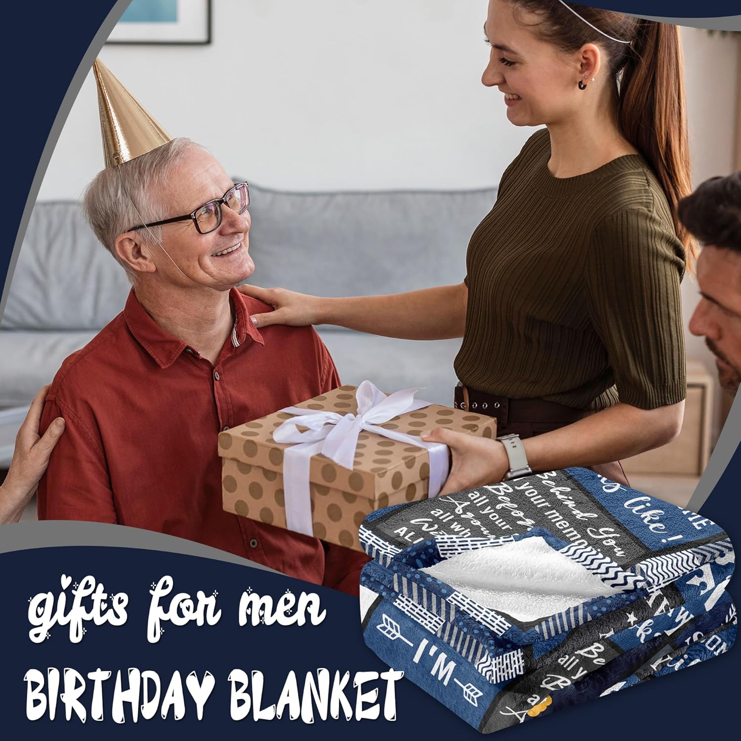 Ryubein 70th Birthday Gifts for Men, 70 Year Old Birthday Gifts for Men, Best Gifts for 70 Year Old Man, 1956 Birthday Gifts for Man, 70th Birthday Decorations Ideas Present Throw Blanket 50" X 60" - Image 2