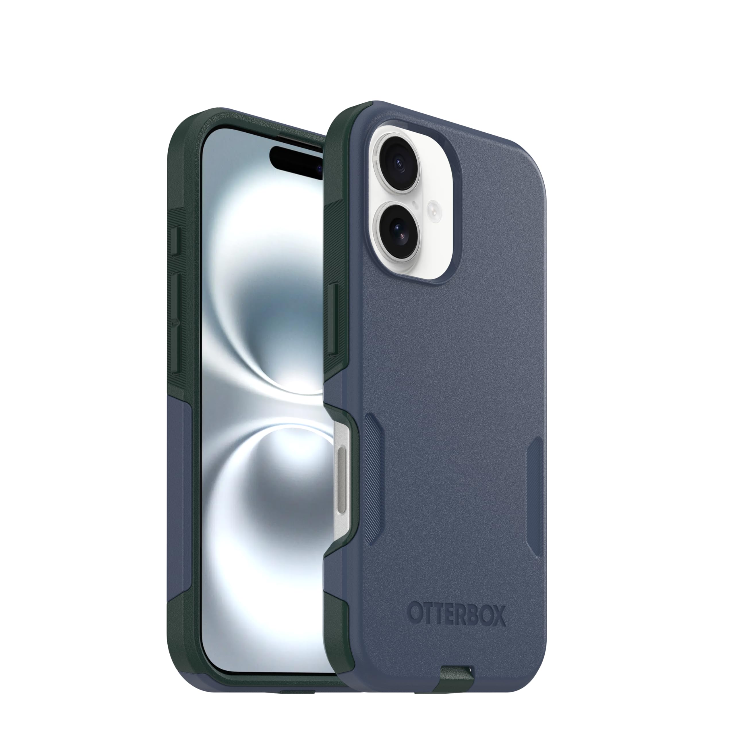 OtterBox iPhone 16 (Only) - Commuter Series MagSafe Case - Indigo Marsh (Blue & Green) - Built-in Magnets - Slim & Tough - Pocket-Friendly - with Port Protection iPhone 16 Blue & Green