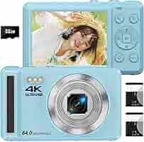 ✨デジカメ 4K 6400万画素 デジタルカメラ AFオートフォーカス✨笑顔検出 Amazon | デジカメ 4K 6400万画素 30FPS デジタルカメラ 16X