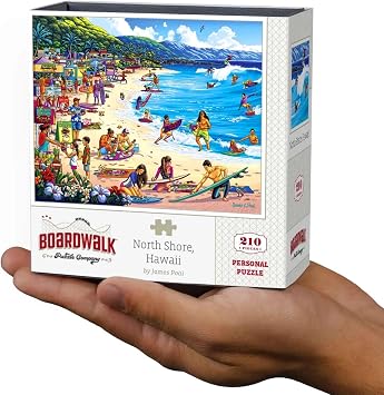 Boardwalk North Shore, Hawaii 210 Piece Personal Puzzle, Jigsaw Puzzles with Premium Box, Hawaii Gifts for Adults, 6"x8"