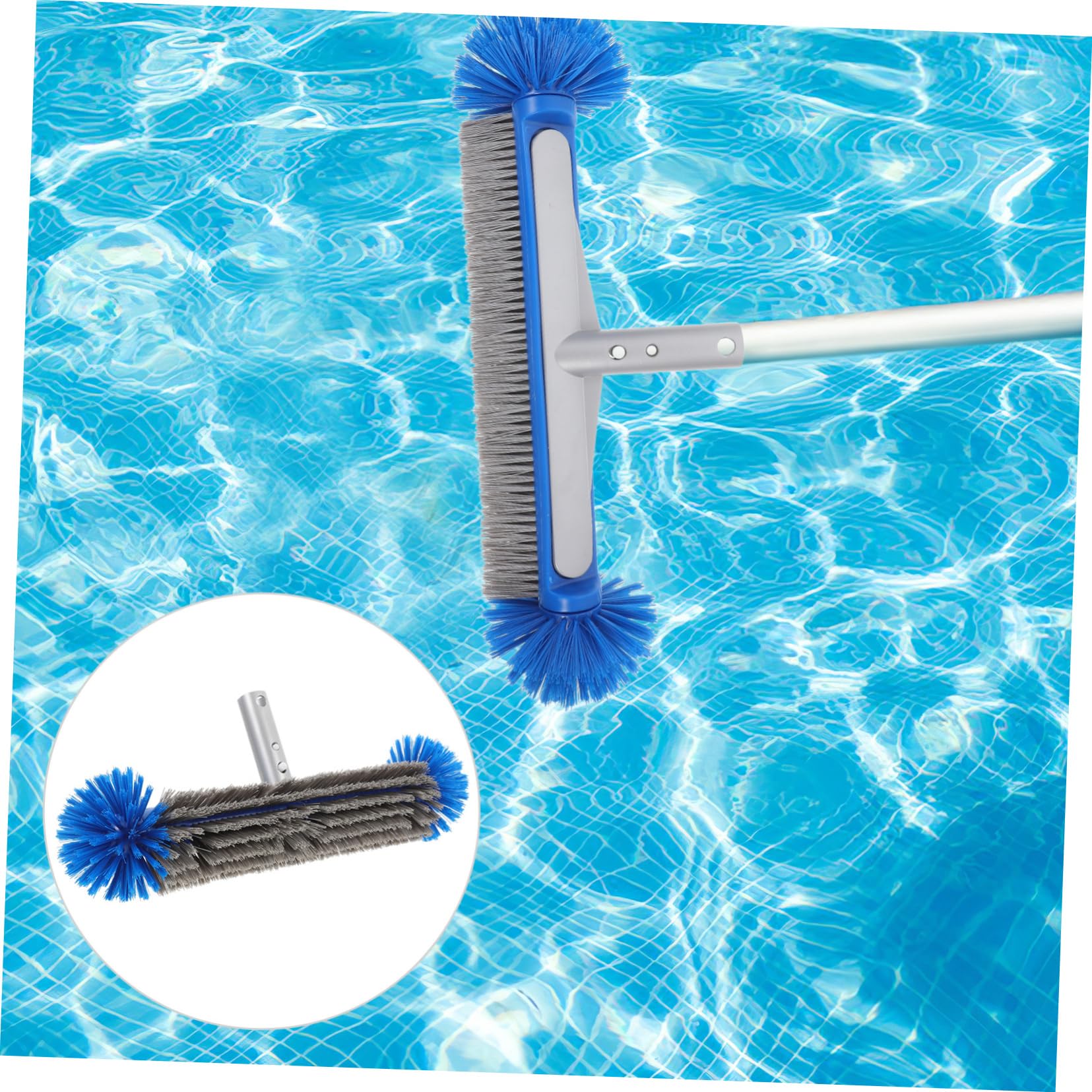 PartyKindom Poolbürste mit Aluminiumrücken für von Poolwänden Robuste Ergonomische Schwimmbadbürste Blau für Inground und Above Ground Pools mit Innovativem Design für Müheloses Säubern von